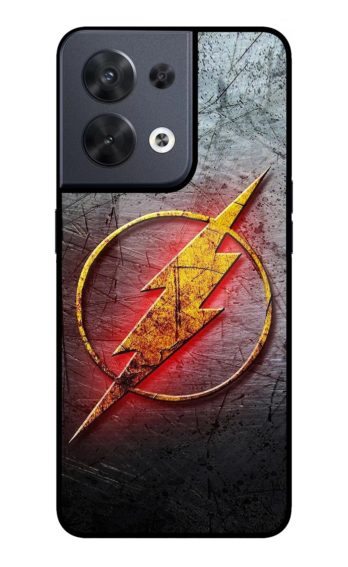 Flash Oppo Reno8 Glass Case Back Cover by Casekaro