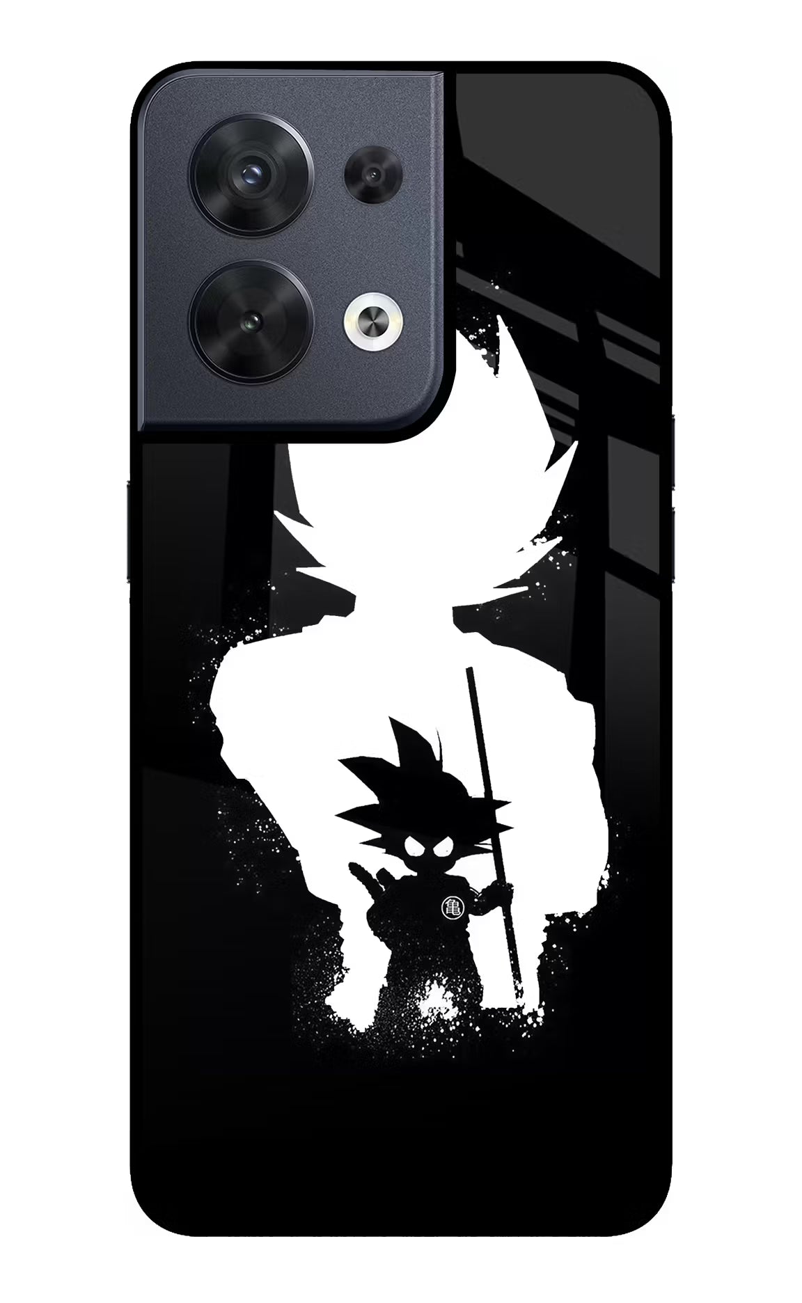 Goku Shadow Oppo Reno8 Glass Case Back Cover by Casekaro