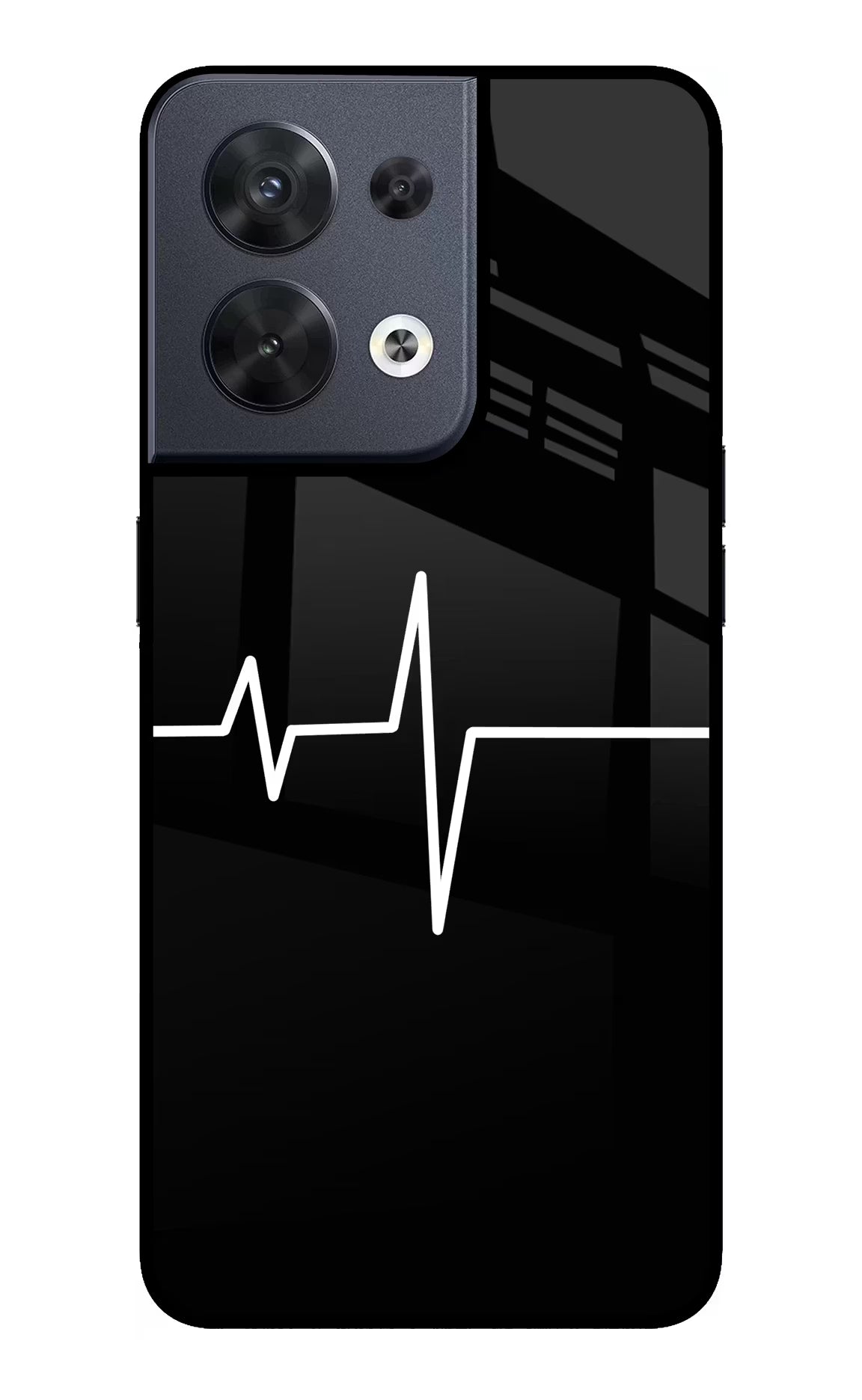 Heart Beats Oppo Reno8 Glass Case Back Cover by Casekaro