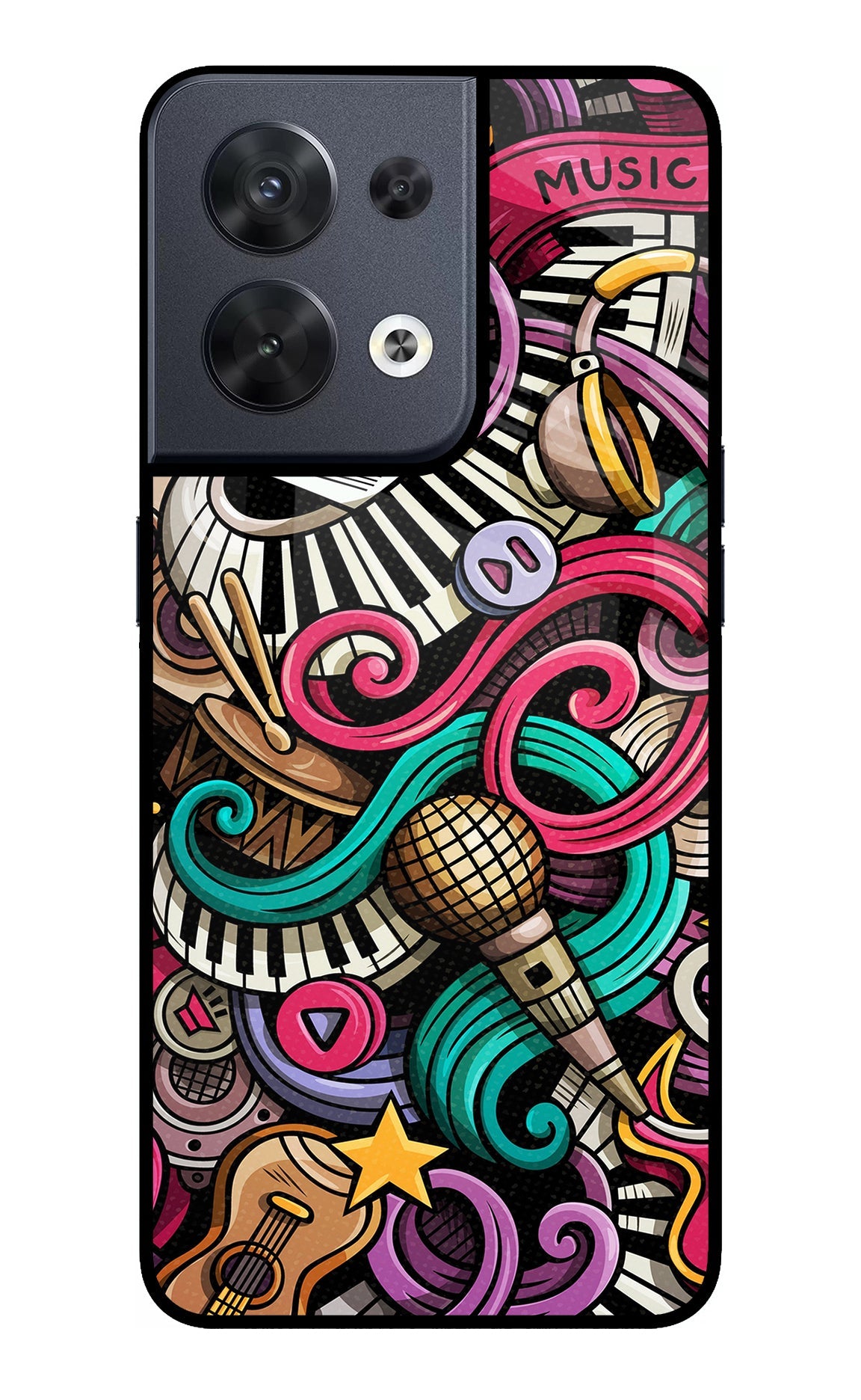 Music Abstract Oppo Reno8 Back Cover