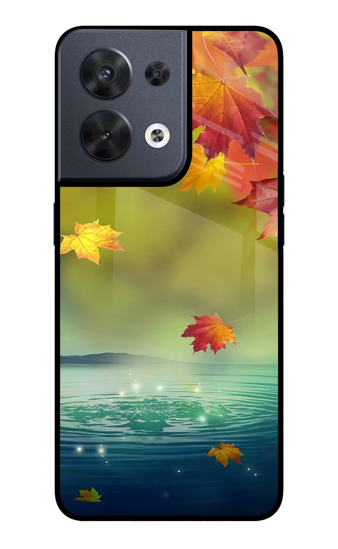 Flowers Oppo Reno8 Glass Case Back Cover by Casekaro