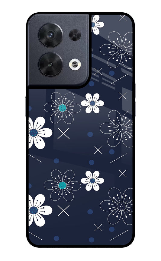 Flowers Oppo Reno8 Glass Case