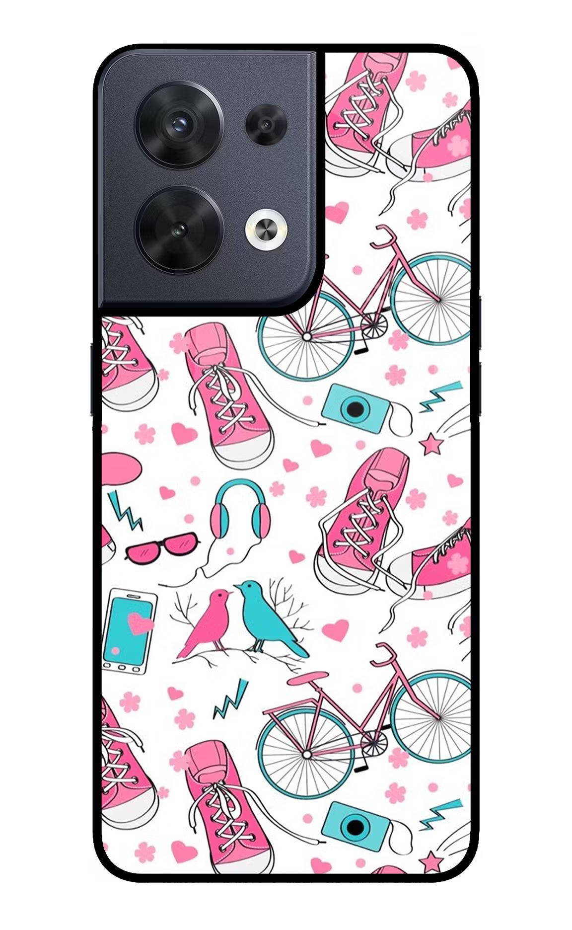 Artwork Oppo Reno8 Glass Case Back Cover by Casekaro