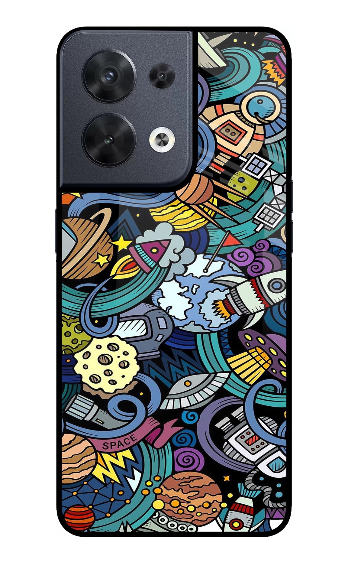 Space Abstract Oppo Reno8 Back Cover