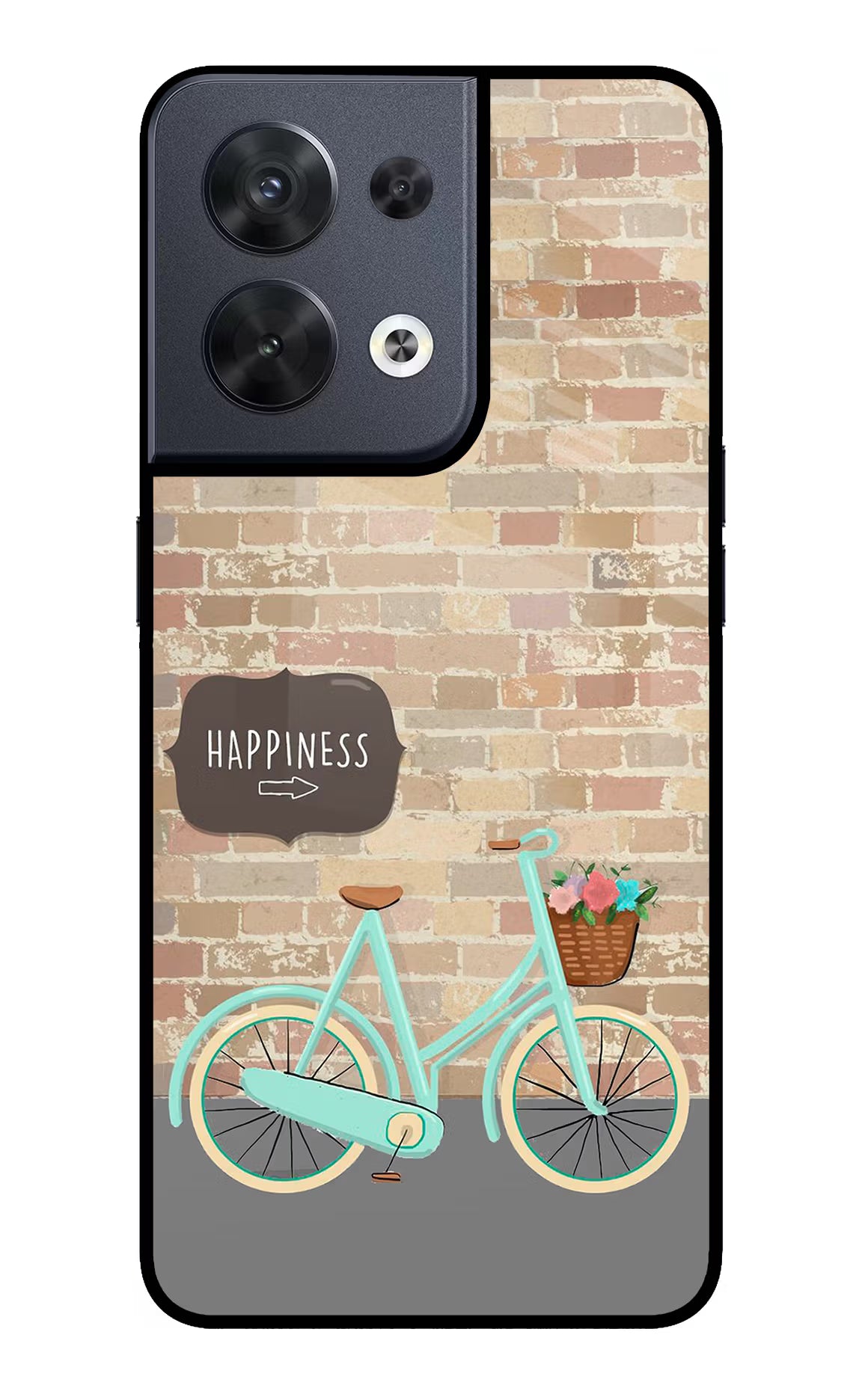 Happiness Artwork Oppo Reno8 Glass Case Back Cover by Casekaro