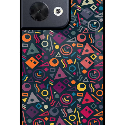 Geometric Abstract Oppo Reno8 Glass Case Back Cover by Casekaro