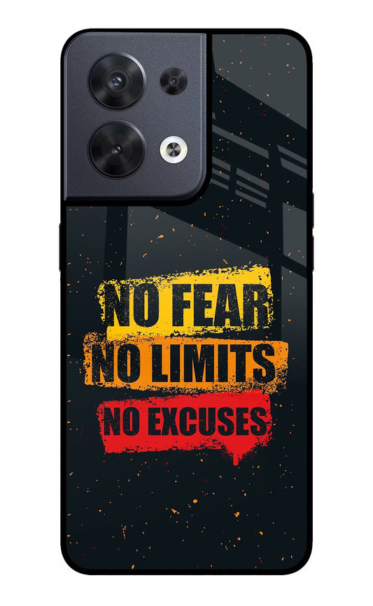 No Fear No Limits No Excuse Oppo Reno8 Glass Case