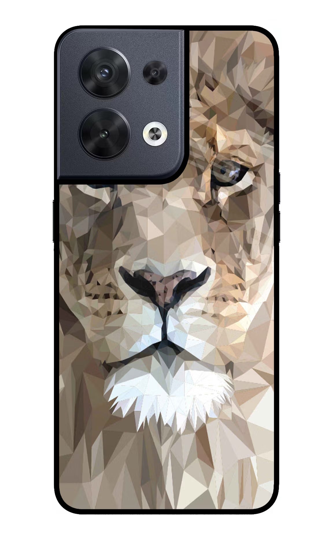 Lion Art Oppo Reno8 Glass Case Back Cover by Casekaro