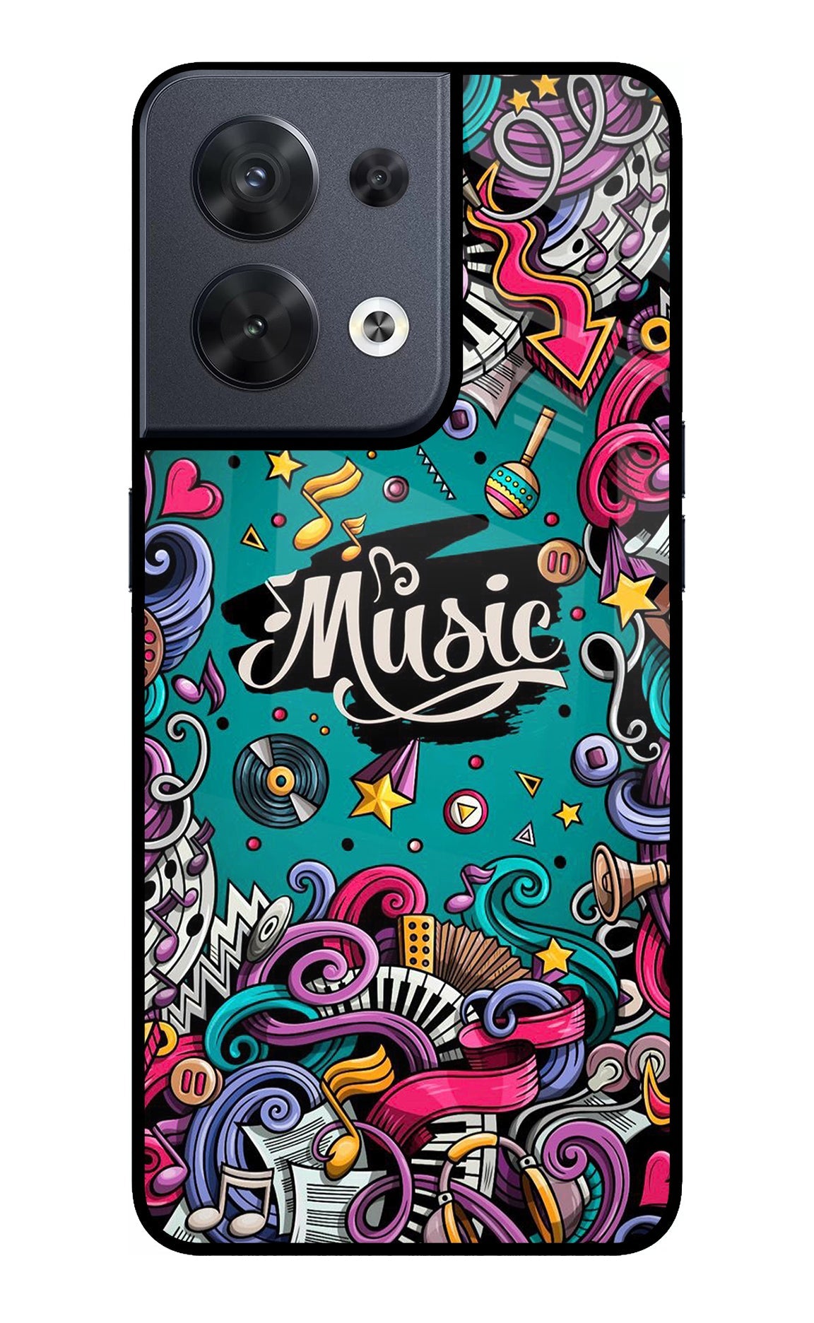 Music Graffiti Oppo Reno8 Back Cover