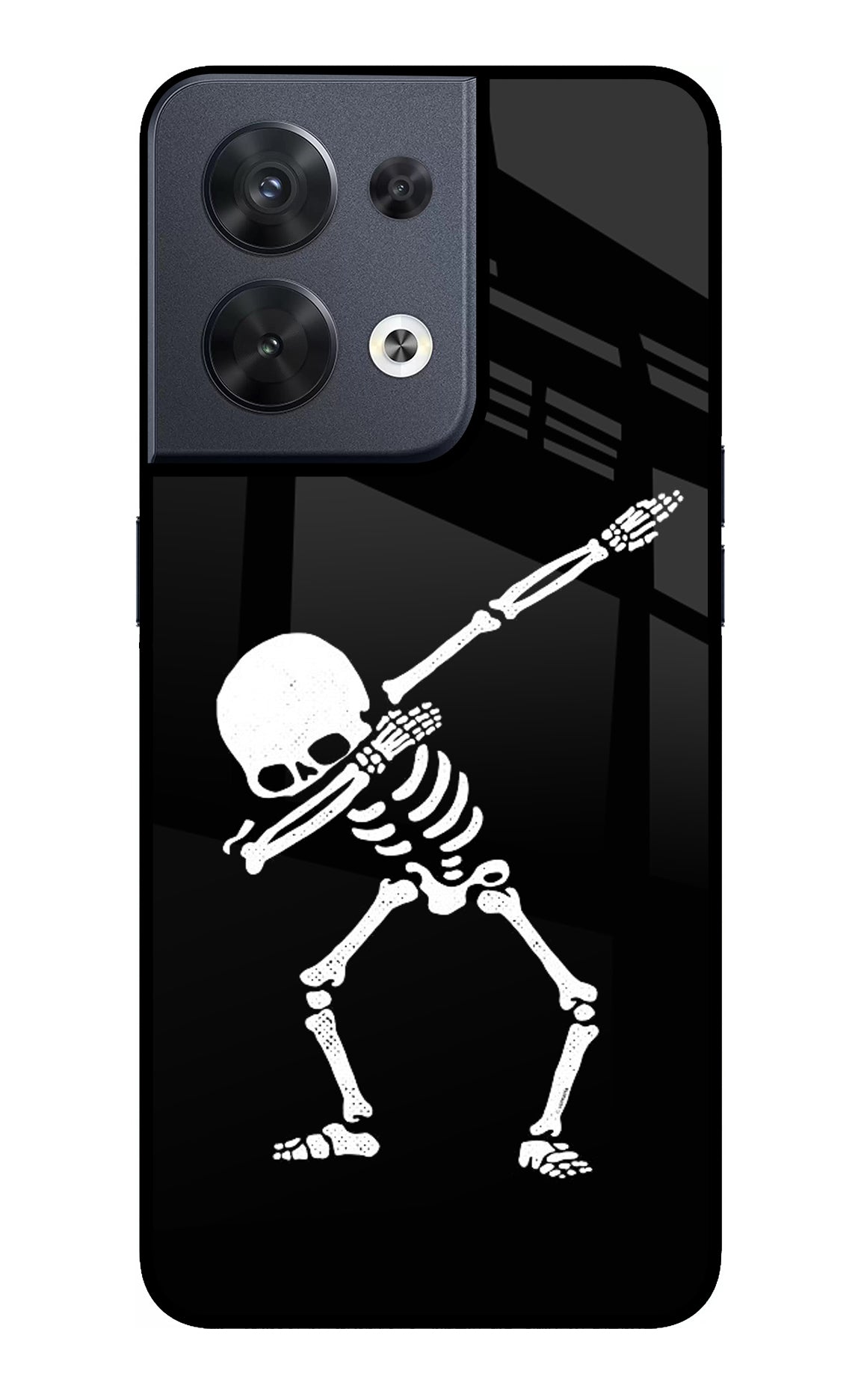 Dabbing Skeleton Art Oppo Reno8 Back Cover