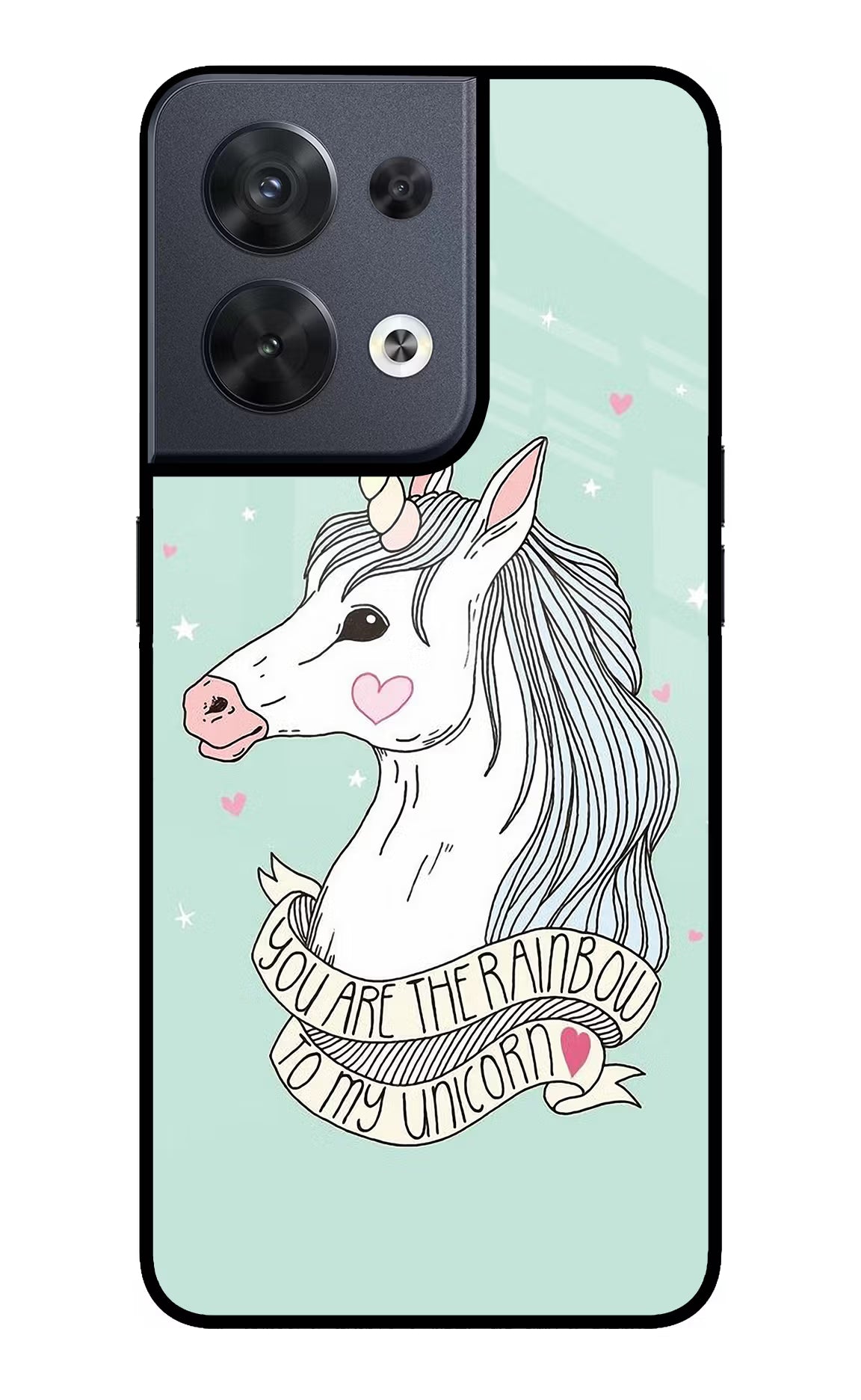 Unicorn Wallpaper Oppo Reno8 Glass Case Back Cover by Casekaro