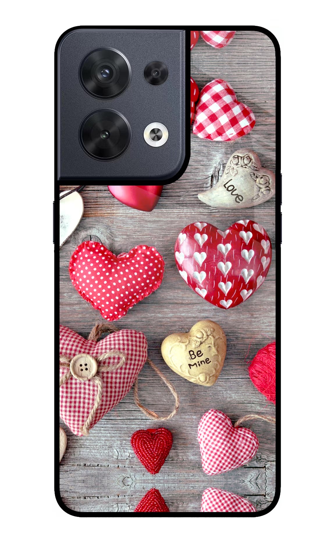 Love Wallpaper Oppo Reno8 Glass Case Back Cover by Casekaro