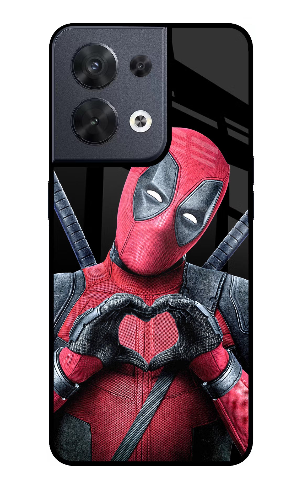 Deadpool Oppo Reno8 Glass Case Back Cover by Casekaro