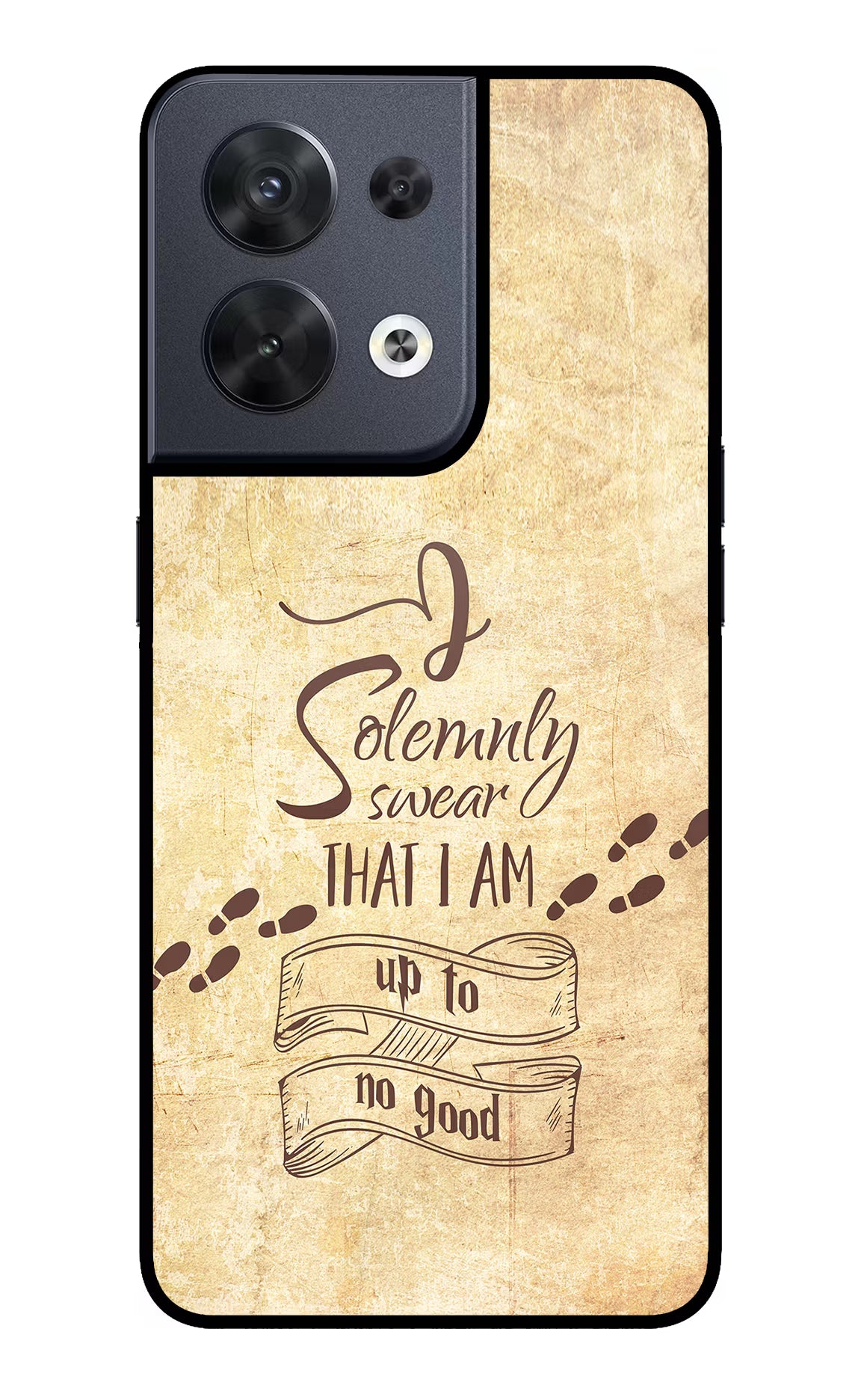 I Solemnly swear that i up to no good Oppo Reno8 Glass Case Back Cover by Casekaro