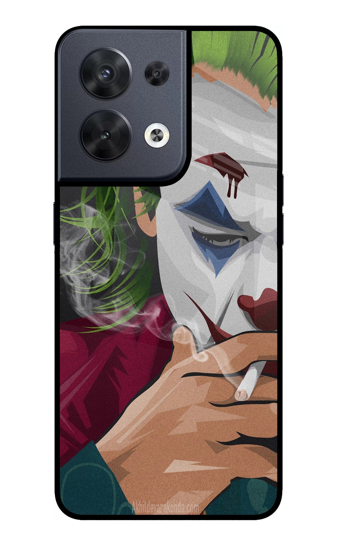 Joker Smoking Oppo Reno8 Glass Case