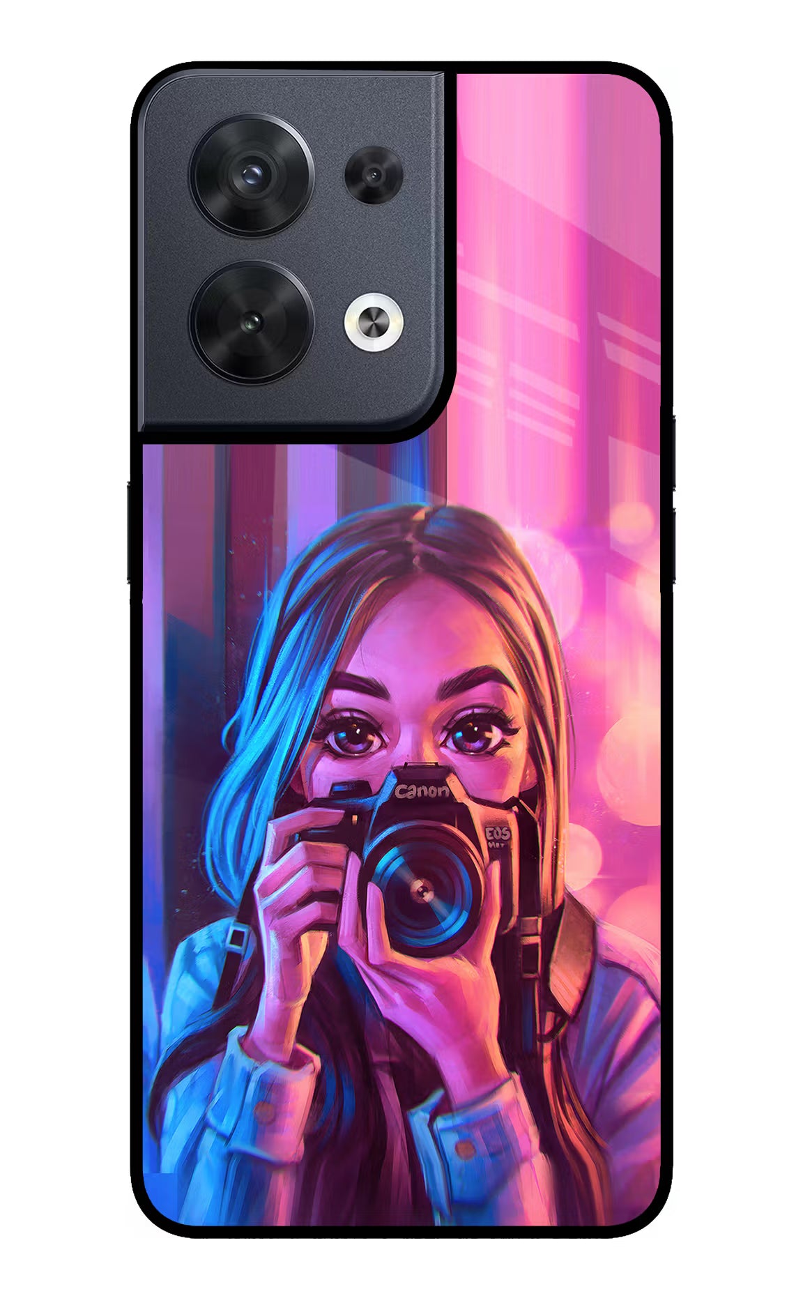 Girl Photographer Oppo Reno8 Glass Case