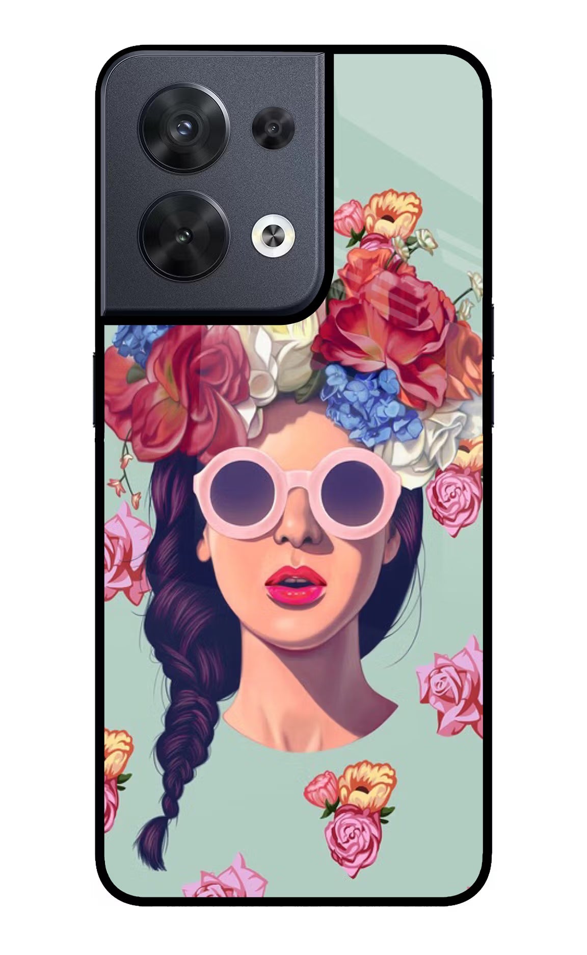 Pretty Girl Oppo Reno8 Glass Case Back Cover by Casekaro