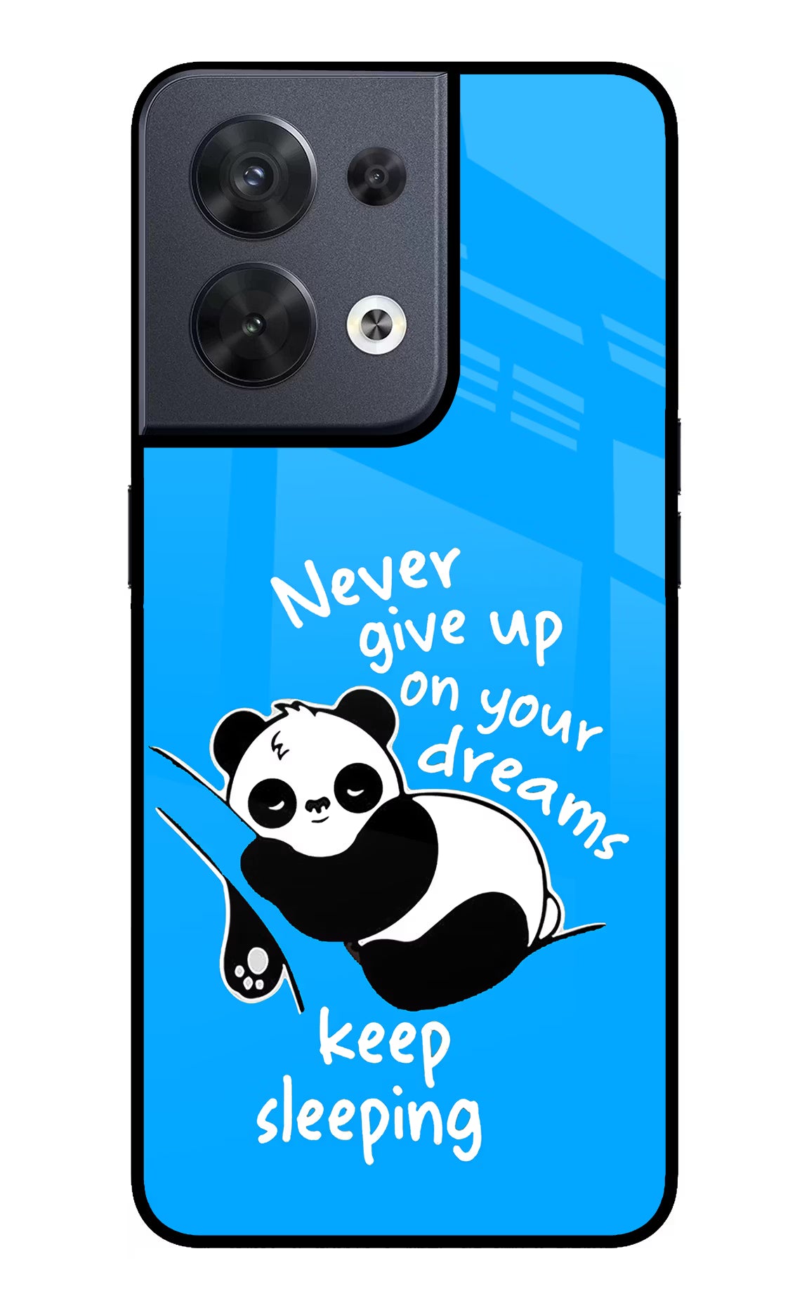 Keep Sleeping Oppo Reno8 Glass Case Back Cover by Casekaro