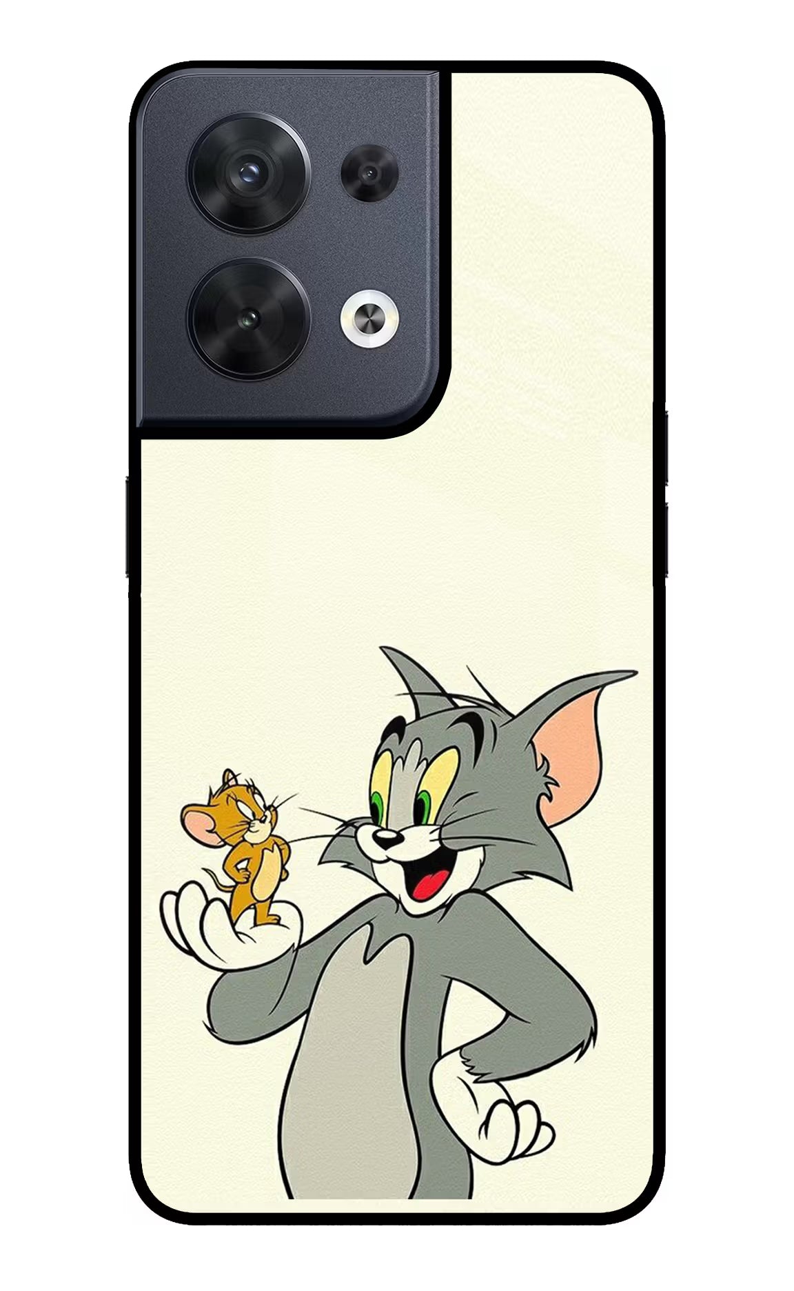 Tom & Jerry Oppo Reno8 Glass Case Back Cover by Casekaro
