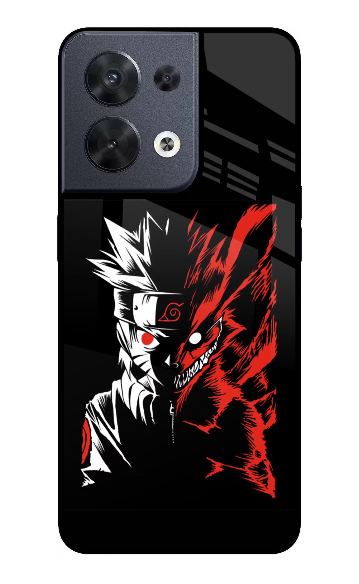Naruto Two Face Oppo Reno8 Glass Case Back Cover by Casekaro