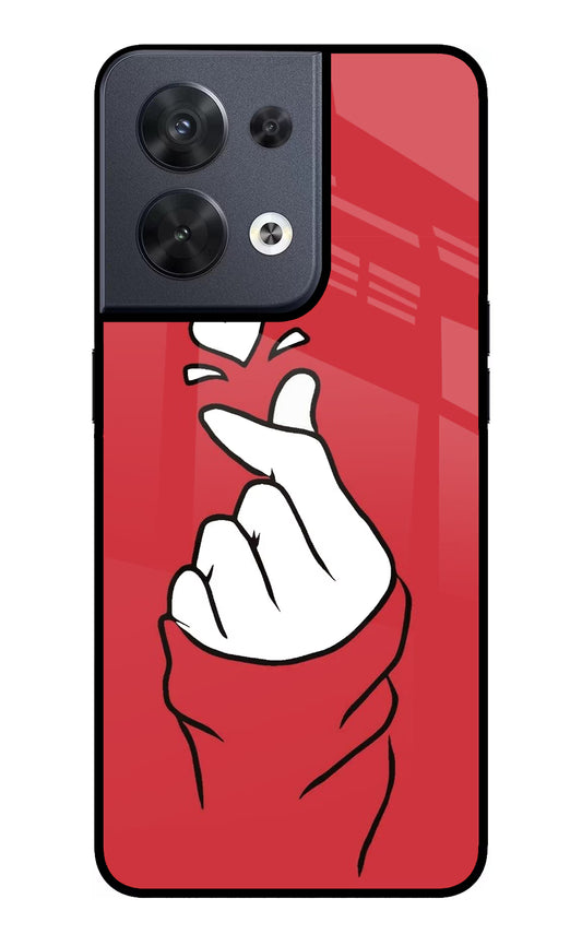 Korean Love Sign Oppo Reno8 Glass Case