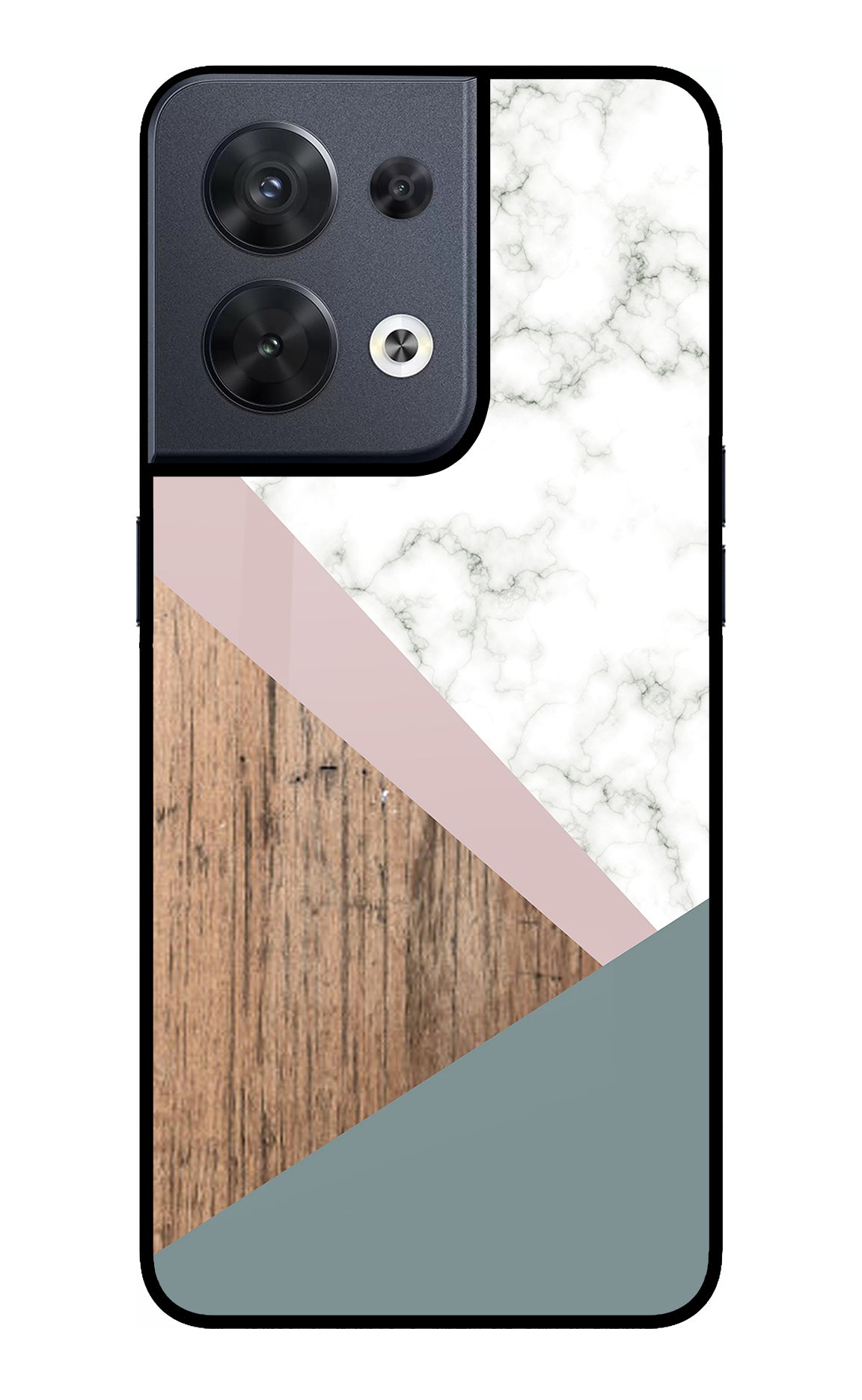 Marble wood Abstract Oppo Reno8 Back Cover