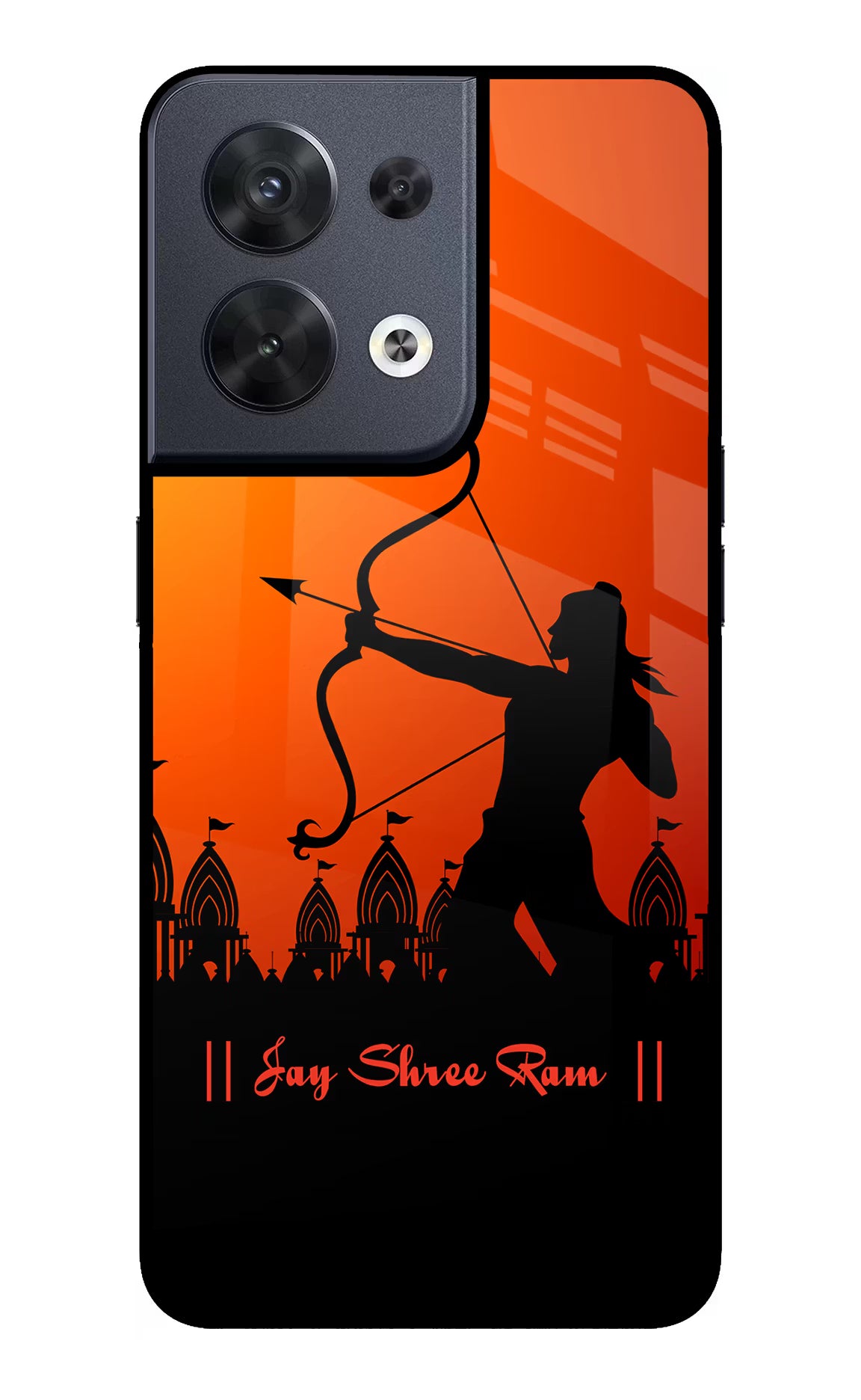 Lord Ram - 4 Oppo Reno8 Glass Case Back Cover by Casekaro
