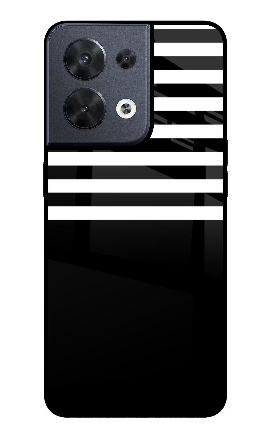 Black and White Print Oppo Reno8 Glass Case