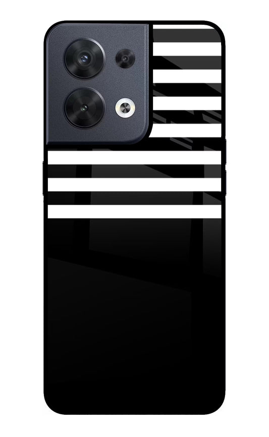 Black and White Print Oppo Reno8 Glass Case