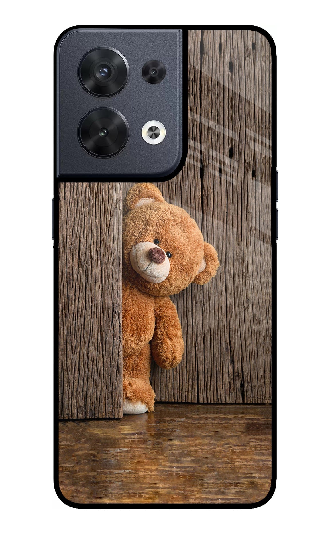 Teddy Wooden Oppo Reno8 Back Cover