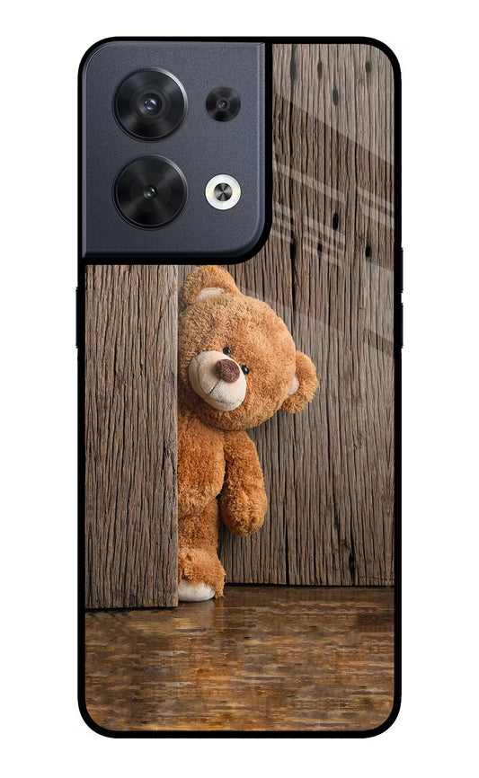 Teddy Wooden Oppo Reno8 Glass Case