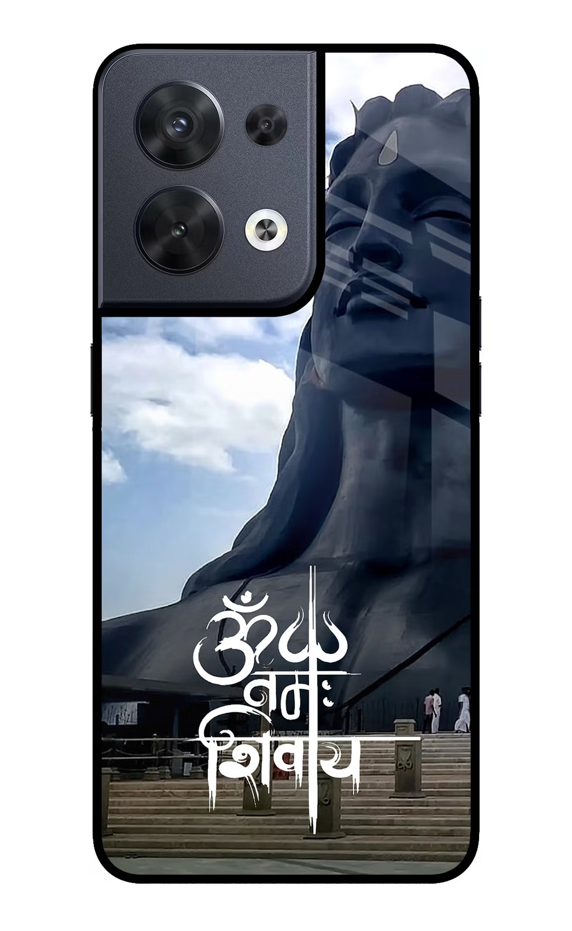 Om Namah Shivay Oppo Reno8 Glass Case Back Cover by Casekaro