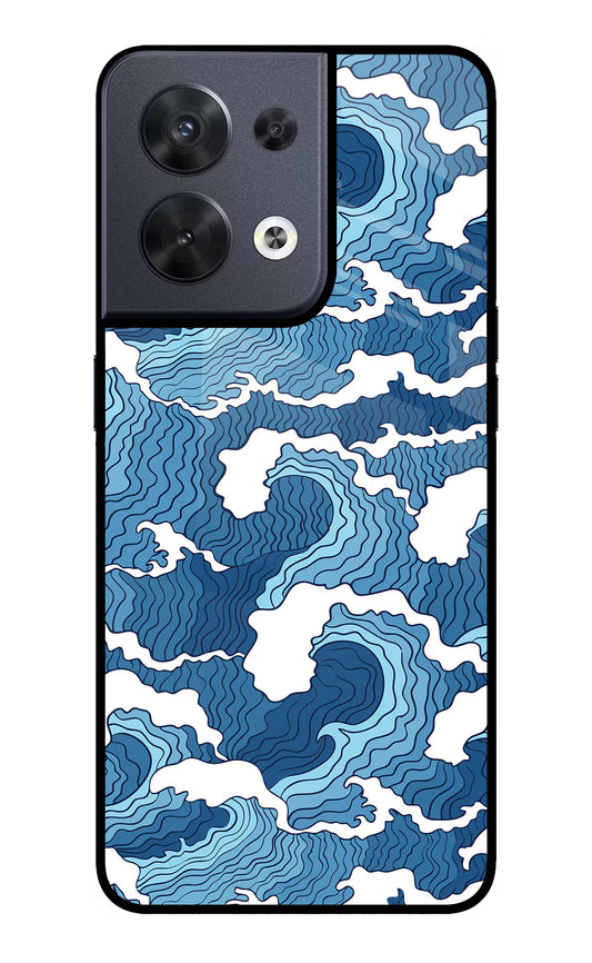 Blue Waves Oppo Reno8 Glass Case