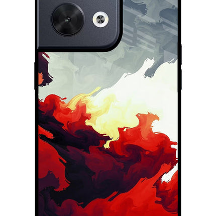 Fire Cloud Oppo Reno8 Glass Case