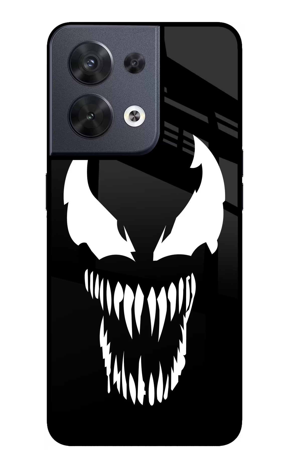 Venom Oppo Reno8 Glass Case Back Cover by Casekaro