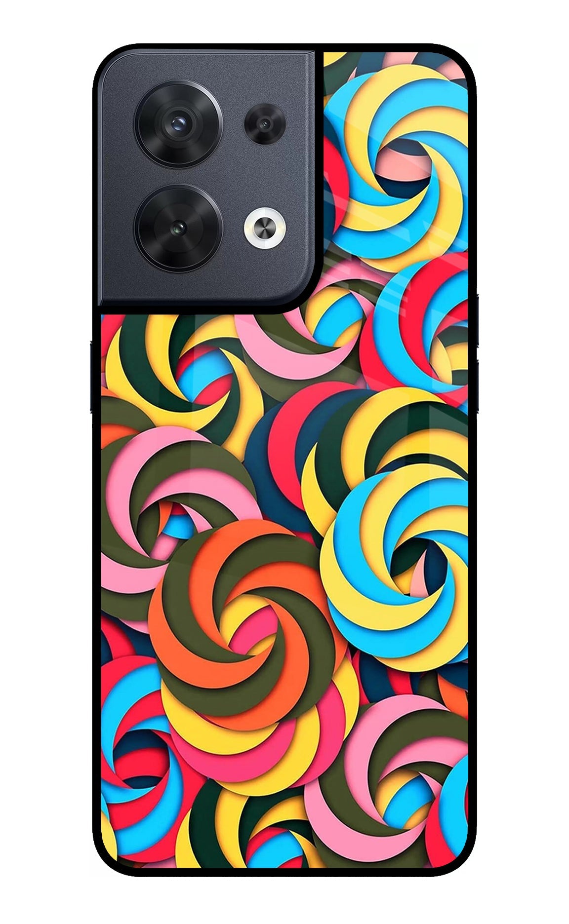 Spiral Pattern Oppo Reno8 Back Cover