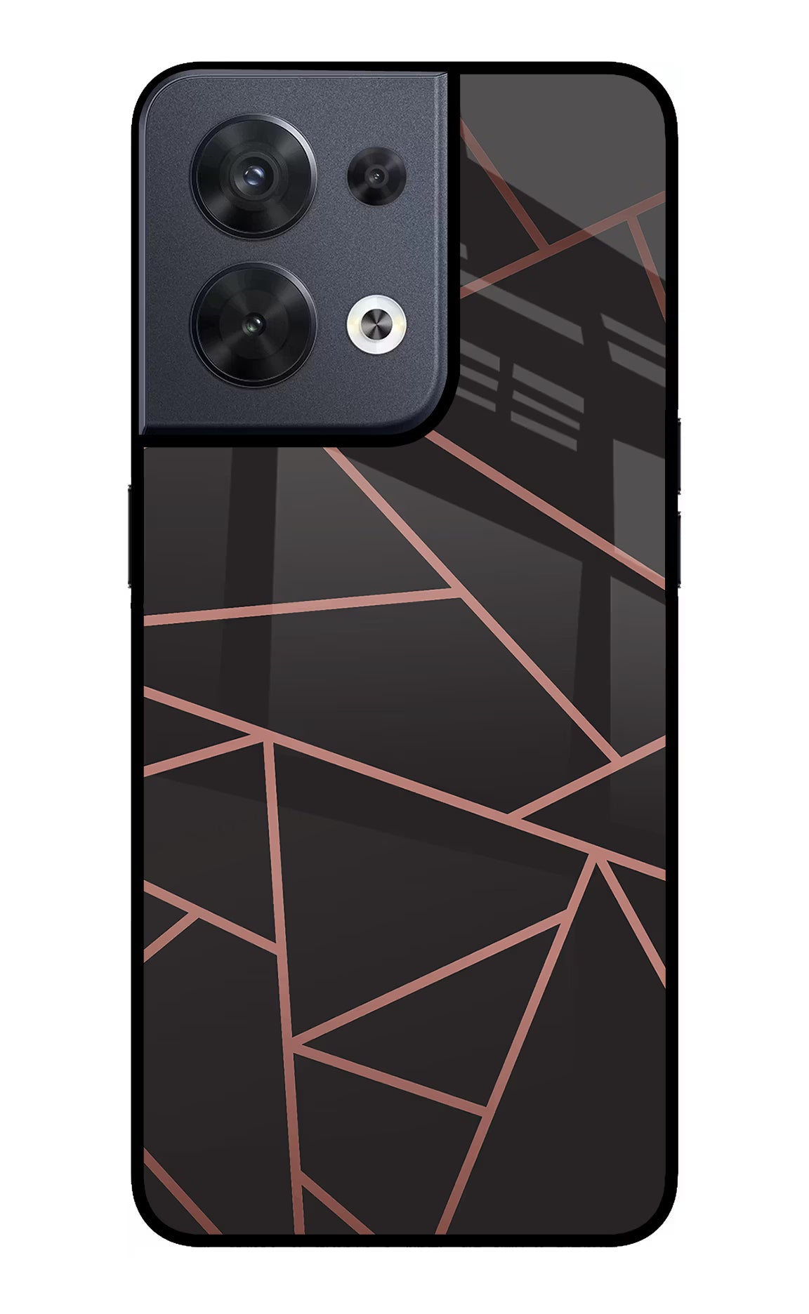 Geometric Pattern Oppo Reno8 Glass Case Back Cover by Casekaro