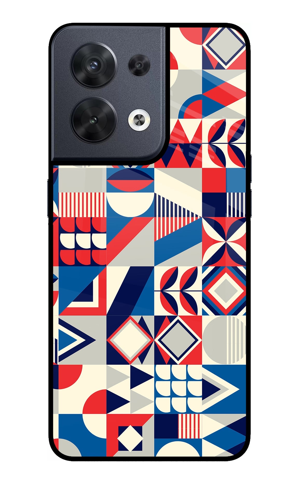 Colorful Pattern Oppo Reno8 Back Cover