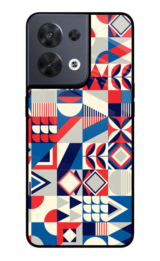 Colorful Pattern Oppo Reno8 Glass Case