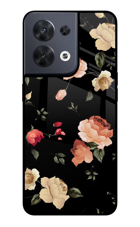 Flowers Oppo Reno8 Glass Case
