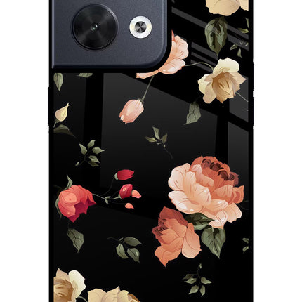 Flowers Oppo Reno8 Glass Case Back Cover by Casekaro