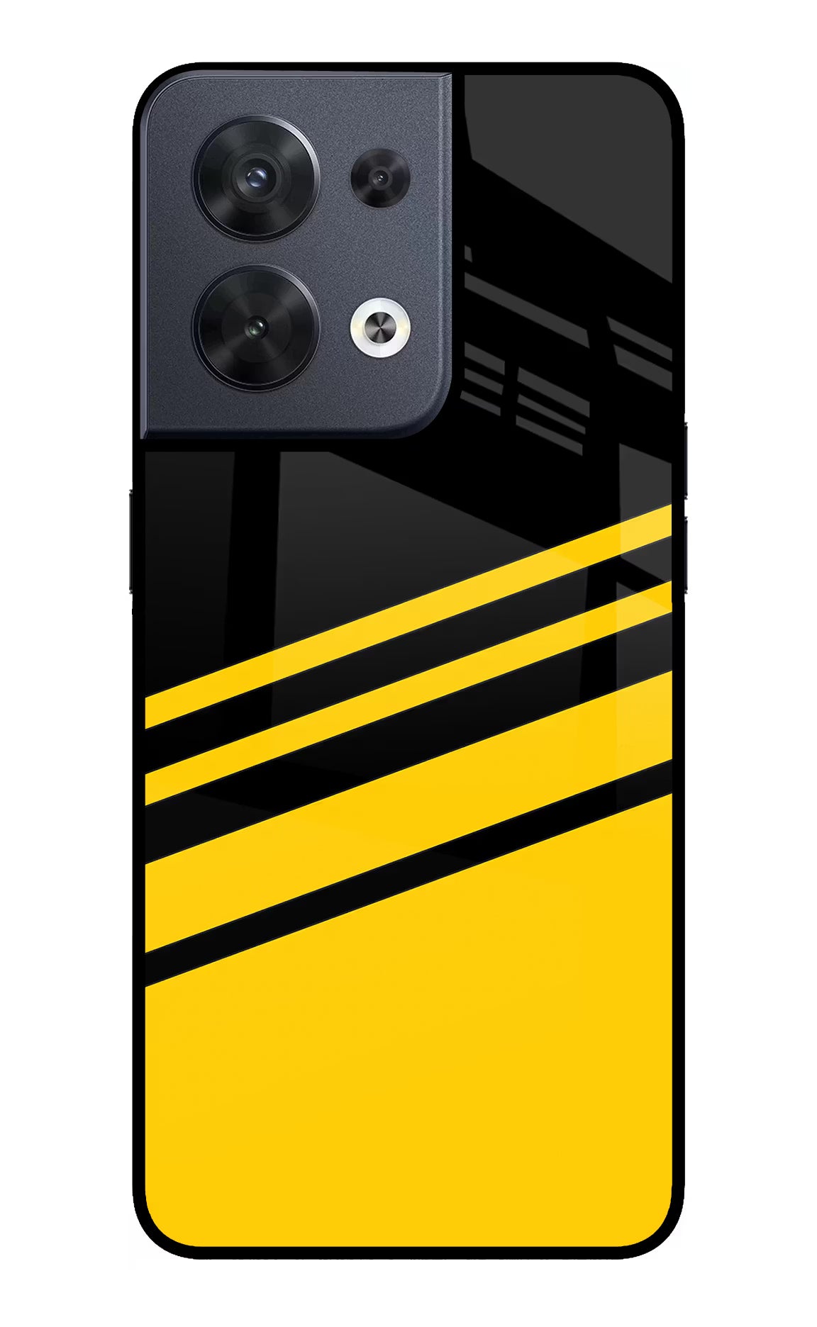 Yellow Shades Oppo Reno8 Glass Case Back Cover by Casekaro