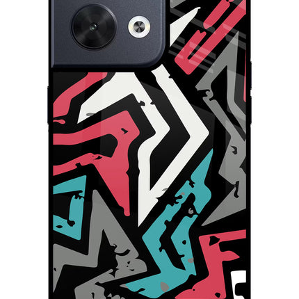 Geometric Graffiti Oppo Reno8 Glass Case