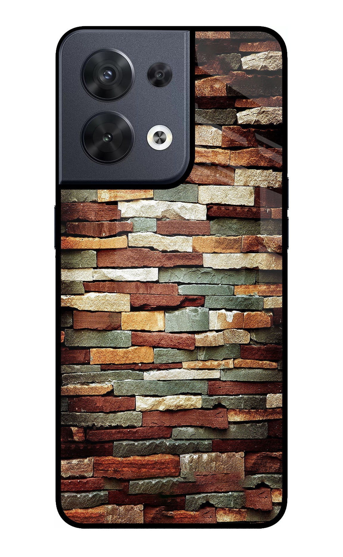 Bricks Pattern Oppo Reno8 Back Cover