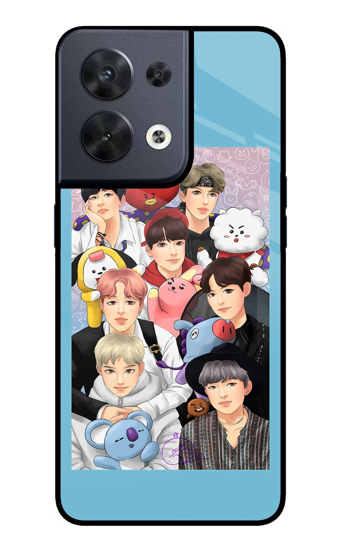 BTS with animals Oppo Reno8 Back Cover