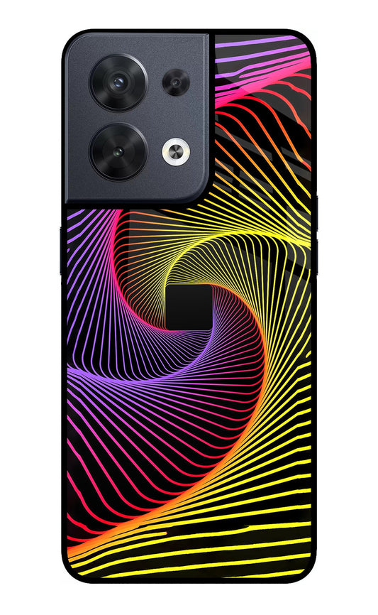 Colorful Strings Oppo Reno8 Glass Case