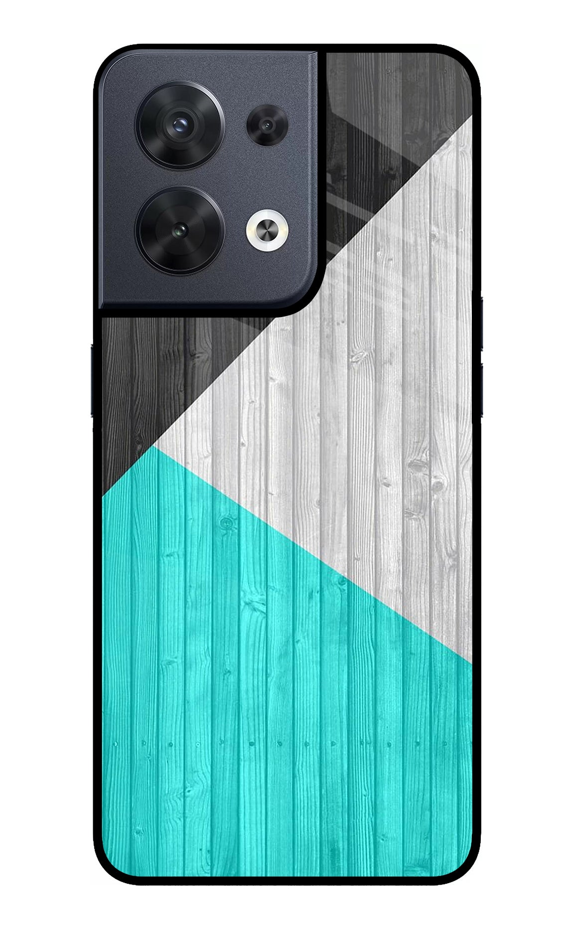 Wooden Abstract Oppo Reno8 Back Cover