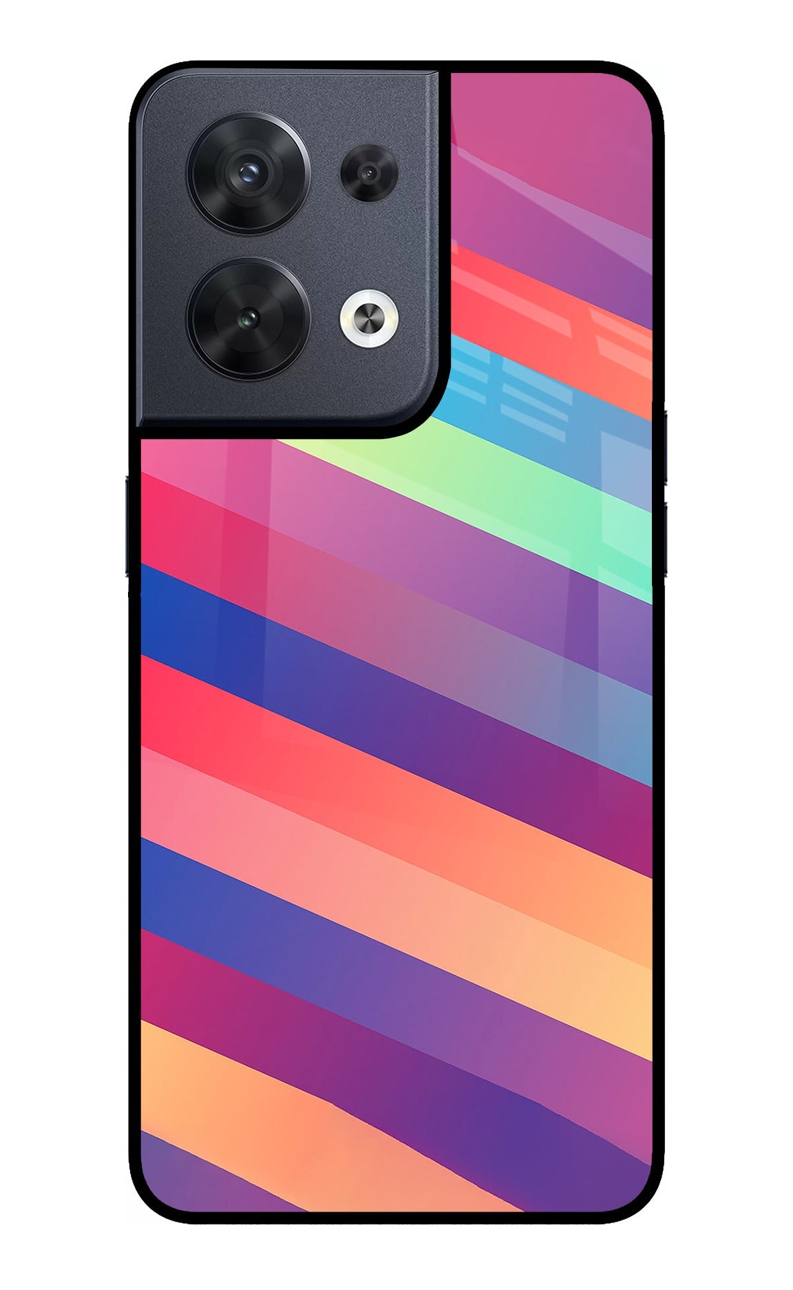 Stripes color Oppo Reno8 Back Cover