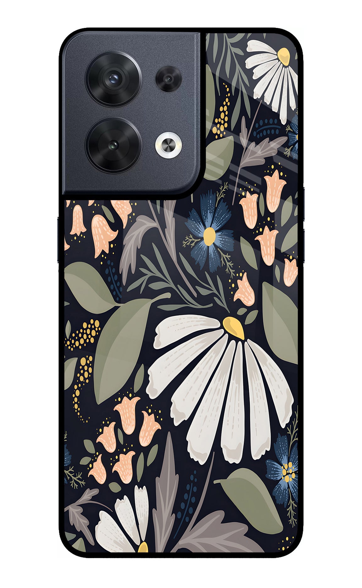 Flowers Art Oppo Reno8 Back Cover