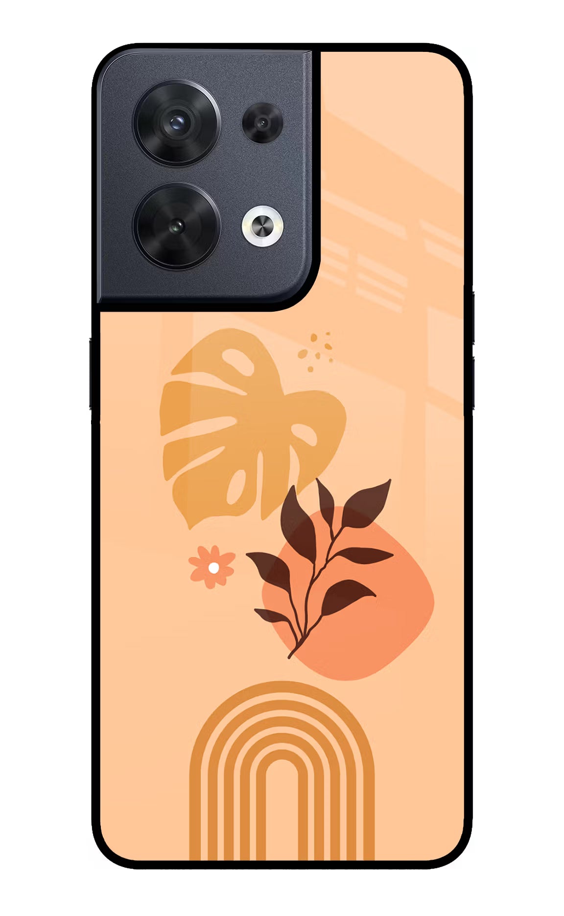 Bohemian Art Oppo Reno8 Glass Case Back Cover by Casekaro
